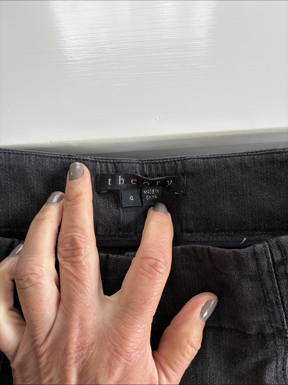 Theory Women's Dark Charcoal Trousers